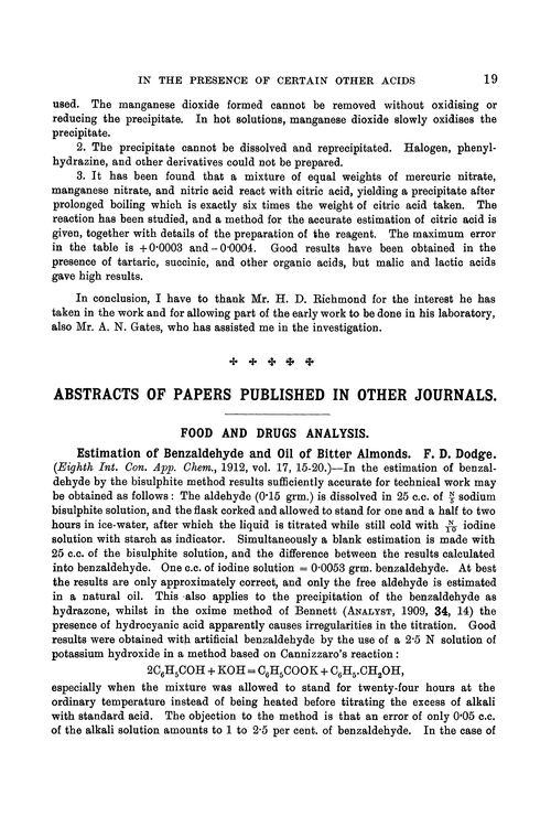 Food and drugs analysis