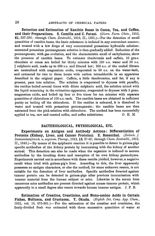 Bacteriological, physiological, etc.