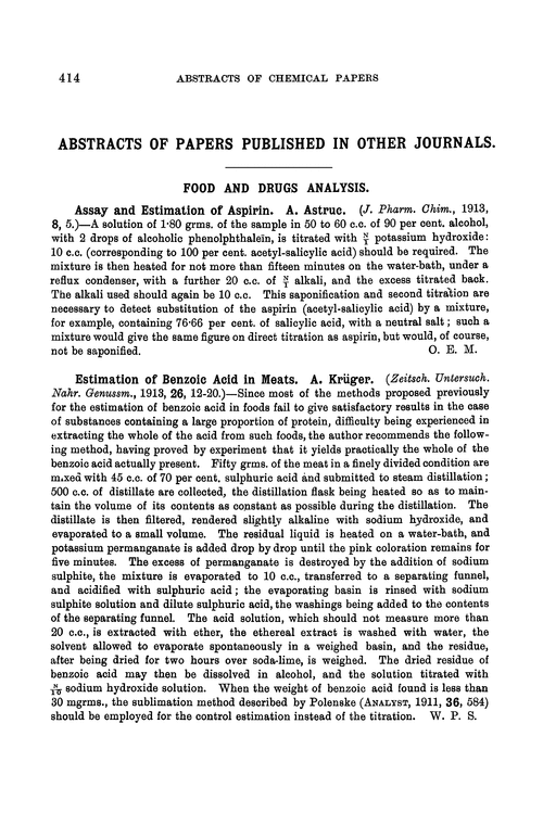 Food and drugs analysis