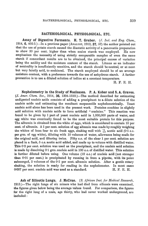 Bacteriological, physiological, etc.