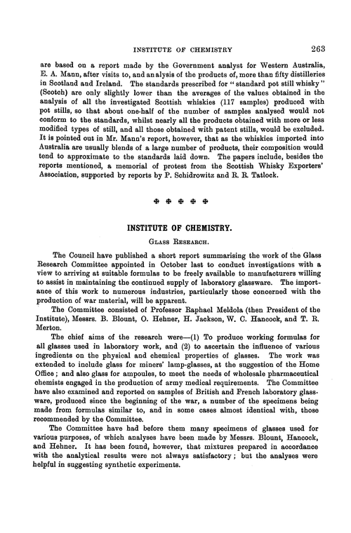 Institute of Chemistry. Glass Research