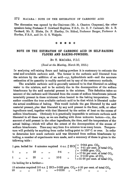 Note on the estimation of carbonic acid in self-raising flours and baking-powders