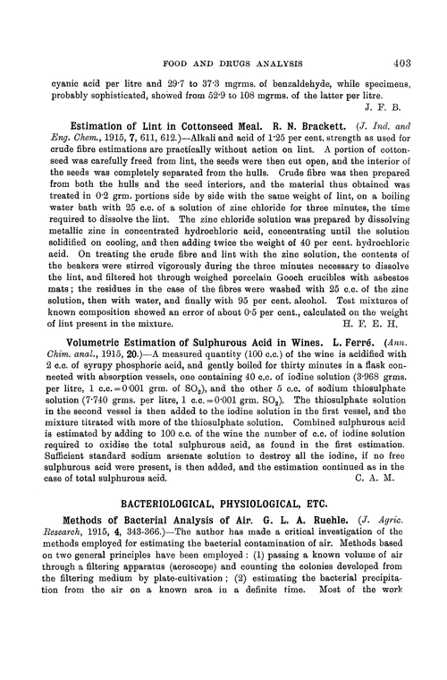 Bacteriological, physiological, etc.