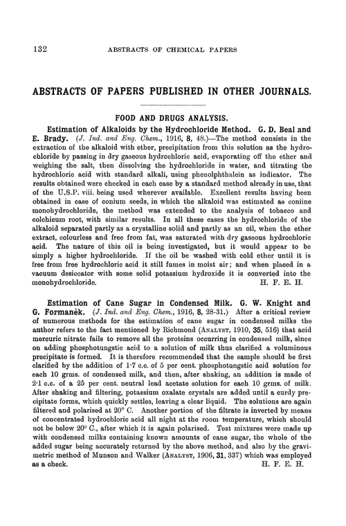 Food and drugs analysis