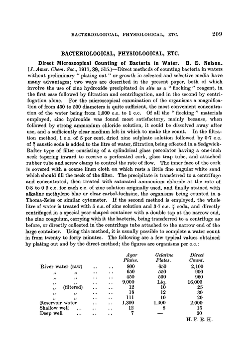 Bacteriological, physiological, etc.