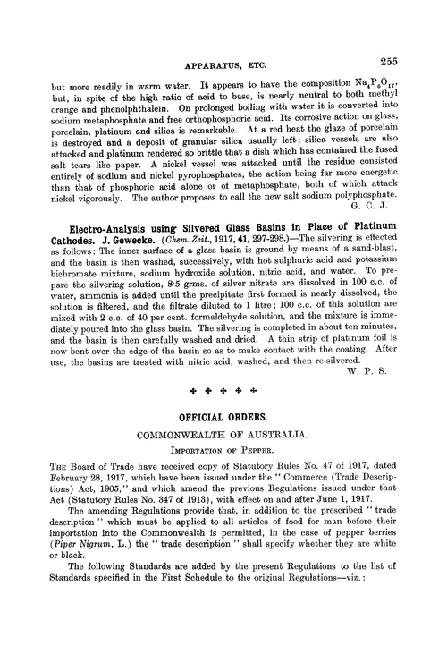 Official orders. Commonwealth of Australia