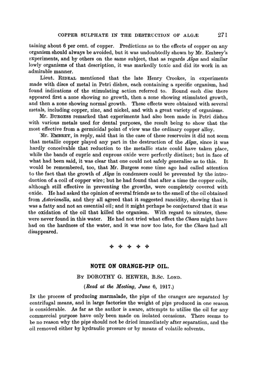 Note on orange-pip oil