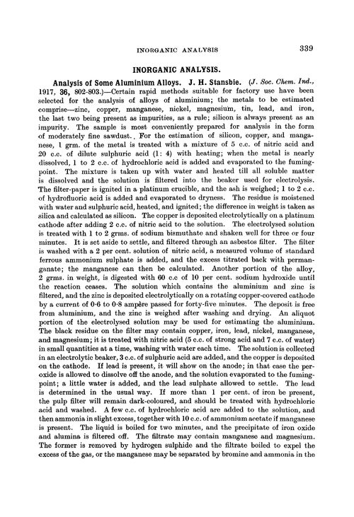 Inorganic analysis