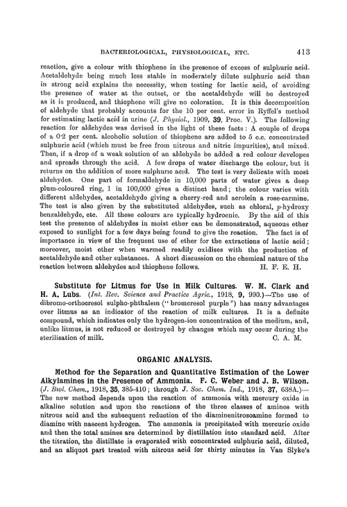 Organic analysis