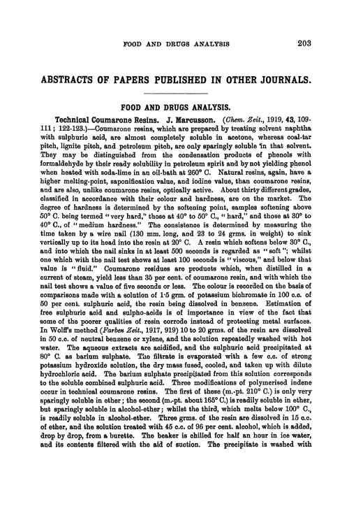 Food and drugs analysis
