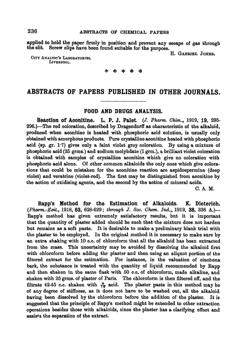 Food and drugs analysis