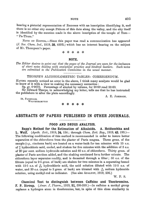 Food and drugs analysis