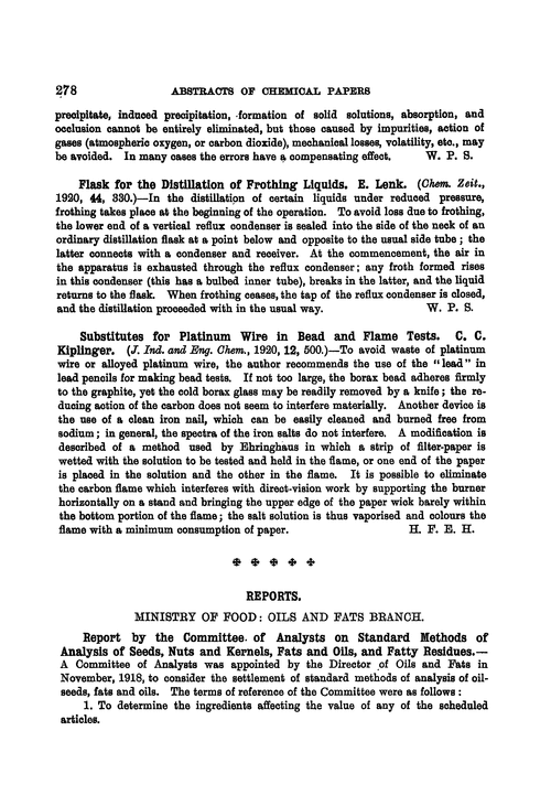 Reports. Ministry of Food: oils and fats branch