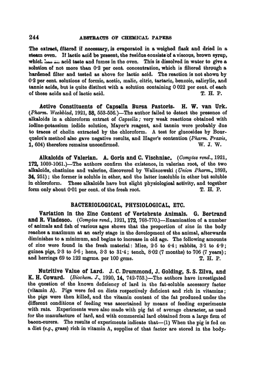 Bacteriological, physiological, etc.