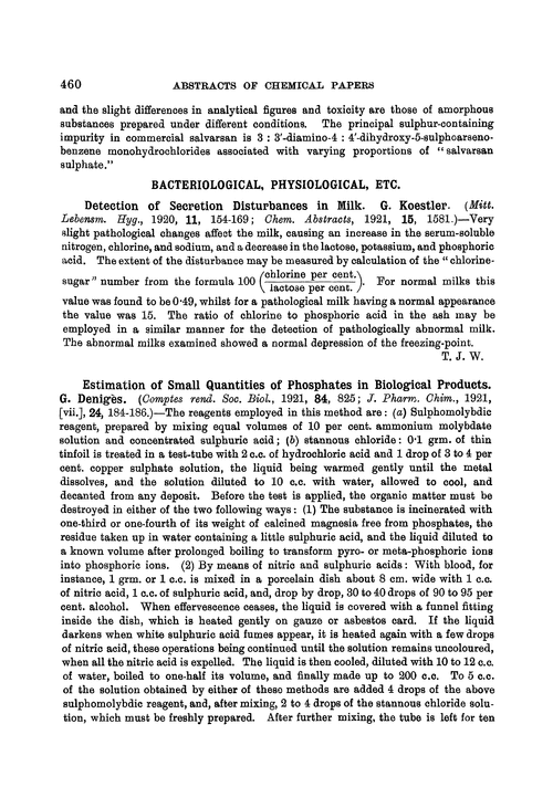 Bacteriological, physiological, etc.