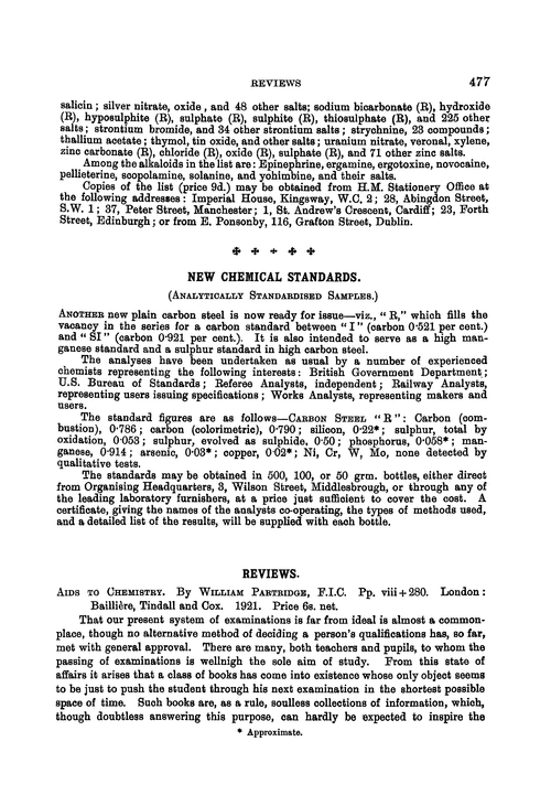 New Chemical Standards