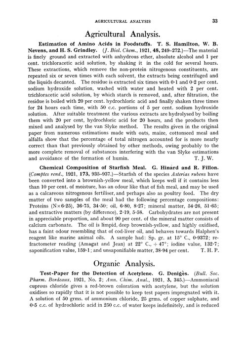 Organic analysis