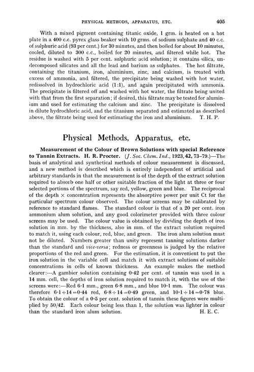 Physical methods, apparatus, etc.