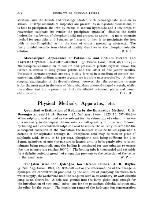 Physical methods, apparatus, etc.