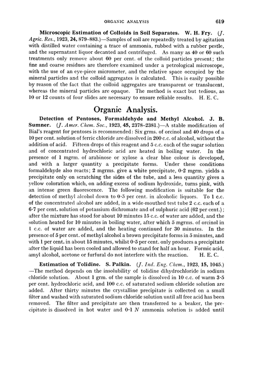 Organic analysis
