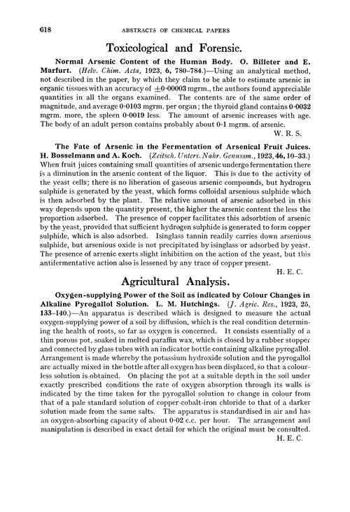 Agricultural analysis