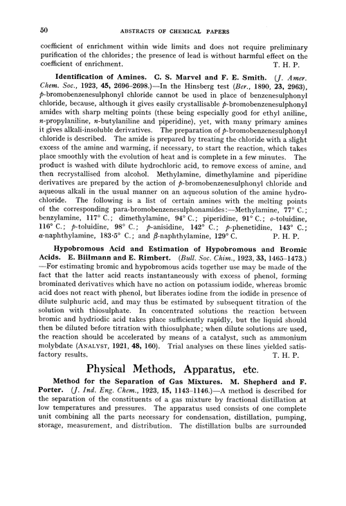 Physical methods, apparatus, etc.