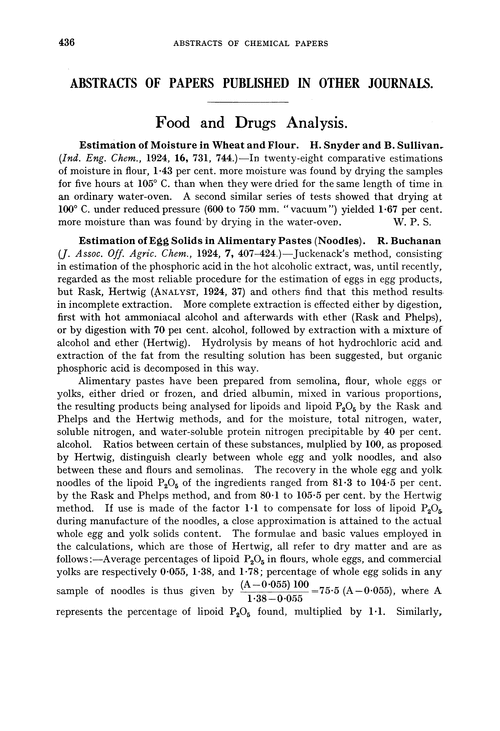 Food and drugs analysis