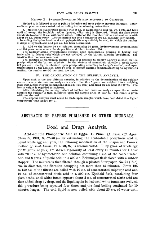Food and drugs analysis