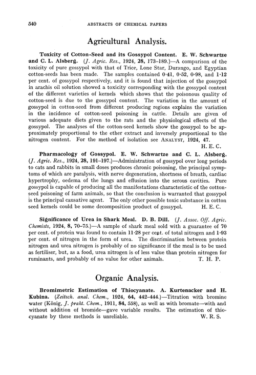 Agricultural analysis