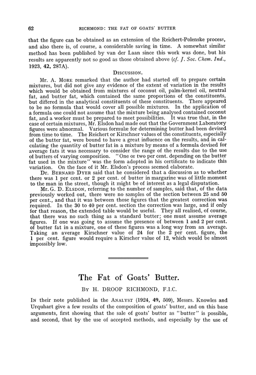 The fat of goats' butter