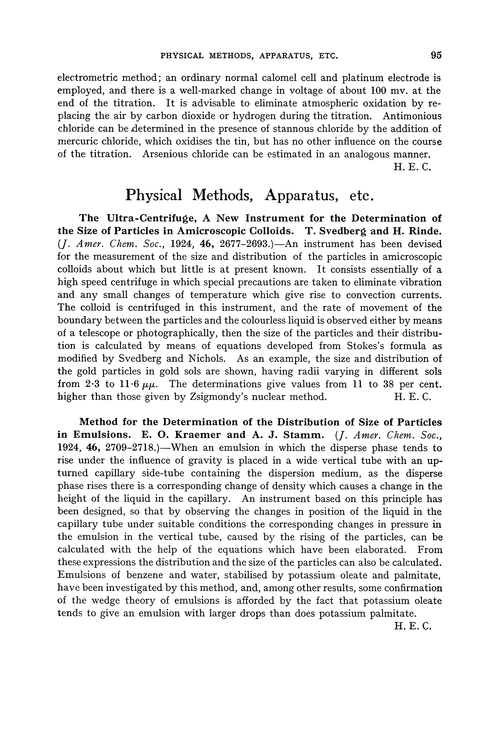 Physical methods, apparatus, etc.