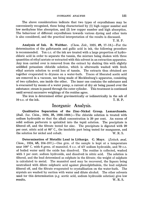 Inorganic analysis