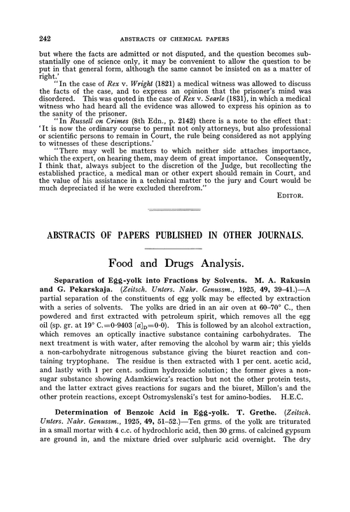 Food and drugs analysis