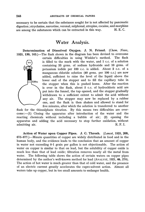dissertation on water analysis