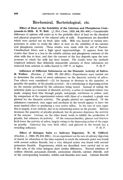 Biochemical, bacteriological, etc.