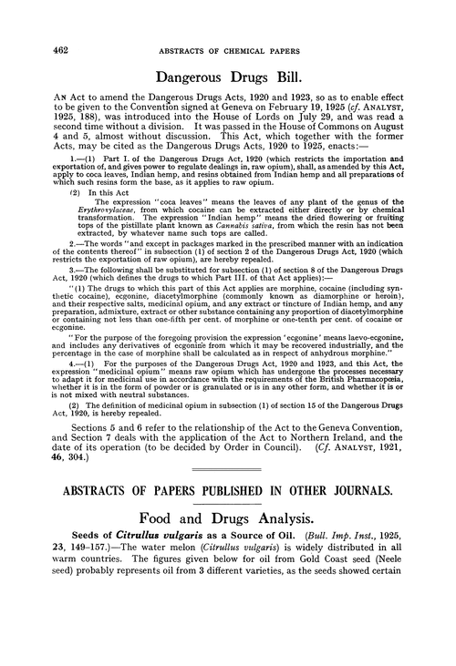 Food and drugs analysis
