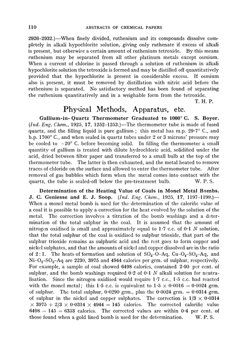 Physical methods, apparatus, etc.