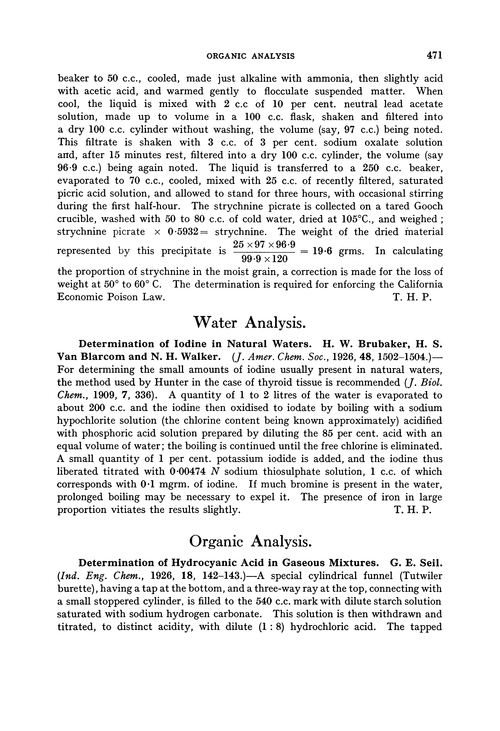 Organic analysis