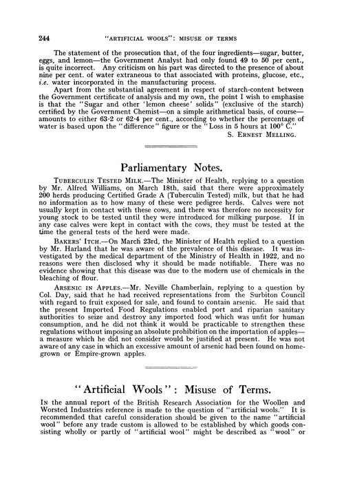 Parliamentary notes