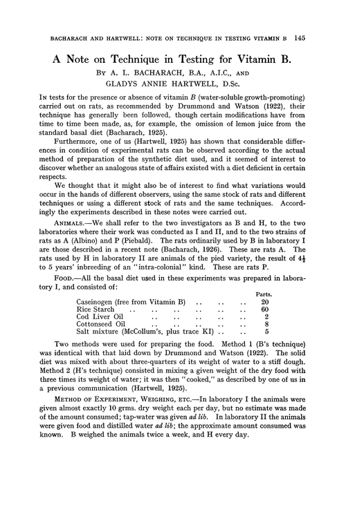 A note on technique in testing for vitamin B