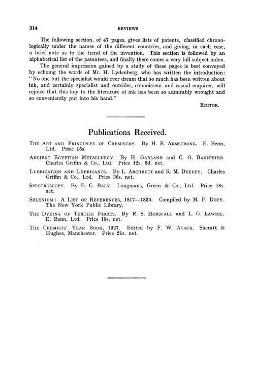 Publications received