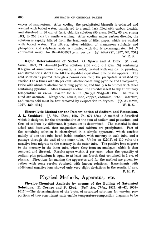 Physical methods, apparatus, etc.