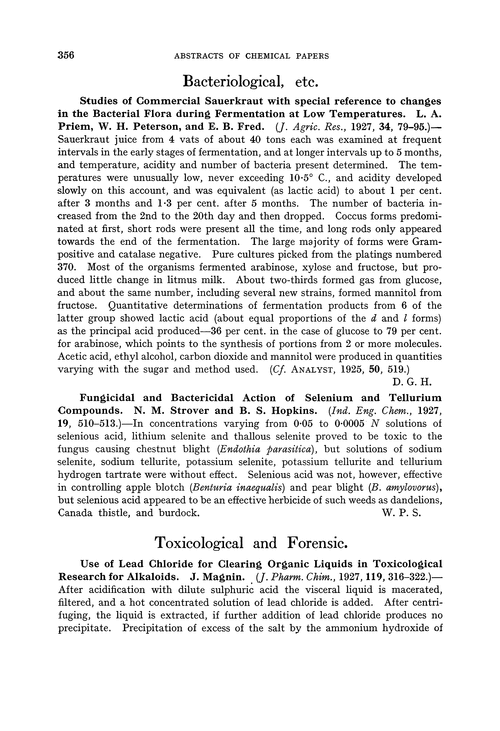 Bacteriological, etc.