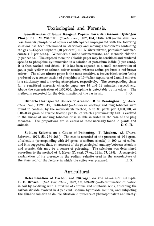 Toxicological and forensic
