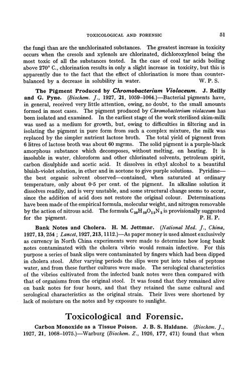 Toxicological and forensic