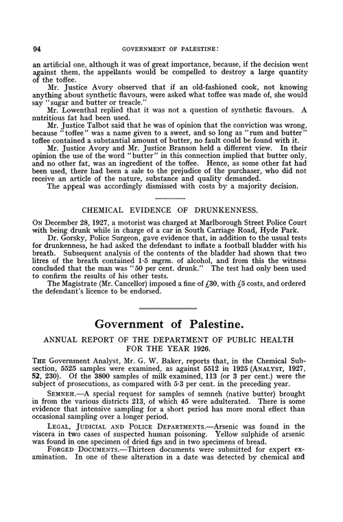 Government of Palestine. Annual Report of the Department of Public Health for the year 1926