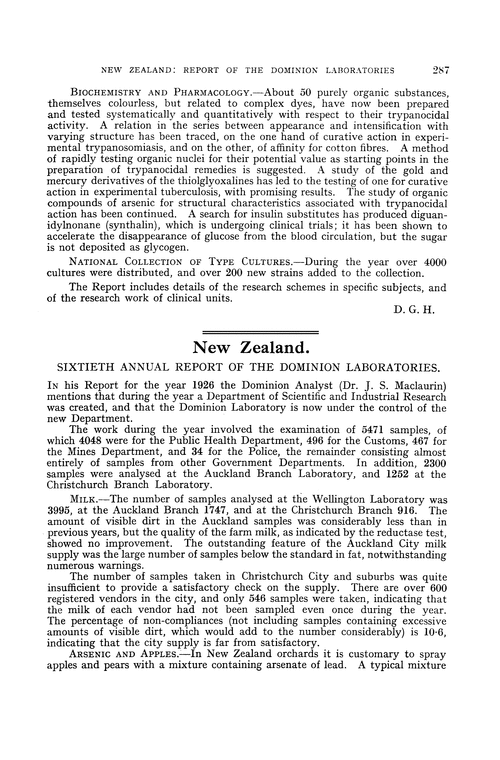 New Zealand. Sixtieth Annual Report of the Dominion Laboratories