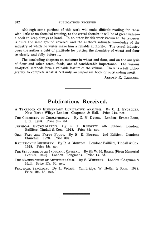 Publications received