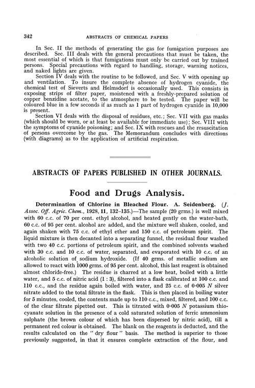 Food and drugs analysis