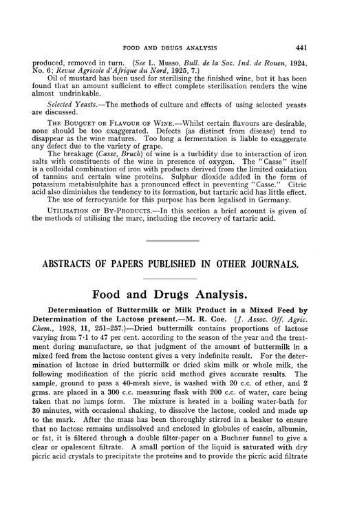 Food and drugs analysis